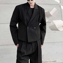 Load image into Gallery viewer, Simple Pleated Lapel Cropped Jacket
