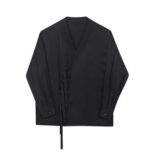 Retro Tang Suit Cord Button Long Sleeve Shirt