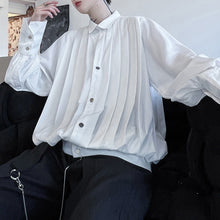 Load image into Gallery viewer, Vintage Stand Collar Pleated Shirt
