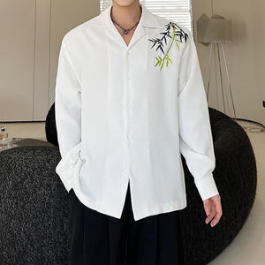 Bamboo Embroidery Long Sleeve Shirt
