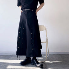 Load image into Gallery viewer, Zip-button Detailing Irregular Wide-leg Trousers
