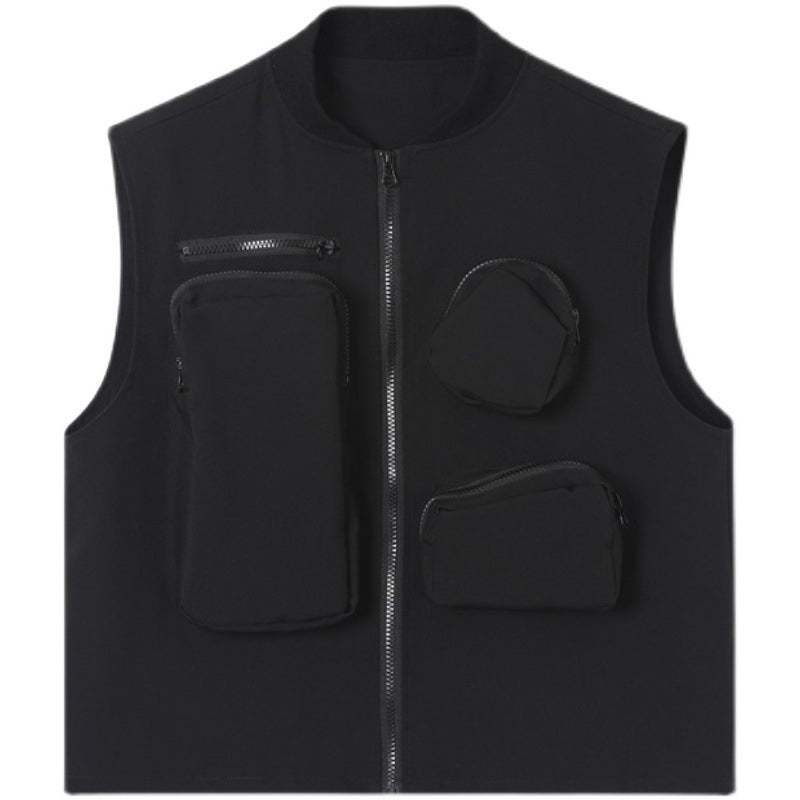 Zipper Three-dimensional Multi-patch Pocket Vest