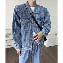 Load image into Gallery viewer, Simple Shoulder Pad Denim Jacket
