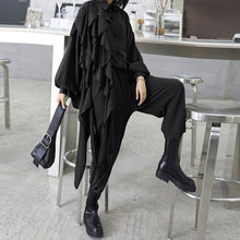 Load image into Gallery viewer, Retro Layered Shirt Wide Leg Pants Two-piece Set
