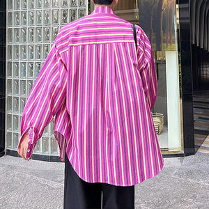 Thin Color Block Stripe Long Sleeve Shirt