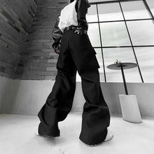 Load image into Gallery viewer, Multi-pocket Ruched Wide-Leg Track Pants
