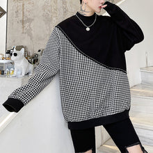 Load image into Gallery viewer, Plaid Stitching Irregular Sweatshirt
