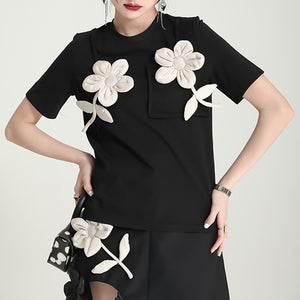 Patchwork Floral Short-sleeve T-shirt