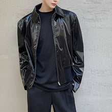 Load image into Gallery viewer, Pu Patent Leather Motorcycle Jacket
