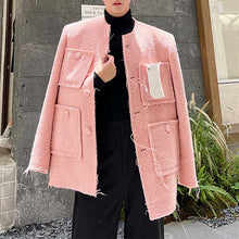 Load image into Gallery viewer, Vintage Pink Frayed Collarless Jacket
