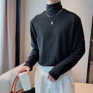 Turtleneck Waffle Pan Bottoming Shirt
