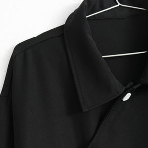 Slanted Placket Design Lapel Long-sleeved Shirt