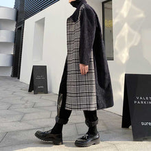 Load image into Gallery viewer, Corduroy Plaid Long Over-the-Knee Trench Coat
