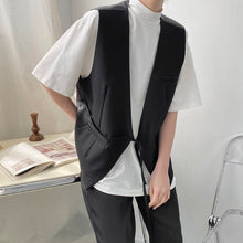 Load image into Gallery viewer, Simple Lace-up Asymmetric Solid Vest
