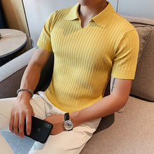 Load image into Gallery viewer, Slim Fit Knit Short Sleeve Polo Shirt
