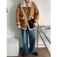 Load image into Gallery viewer, Winter Stitching Thickened Loose Coat
