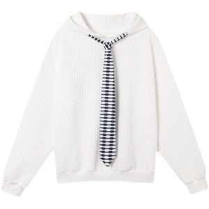 Waffle Hooded Casual Sweatshirt