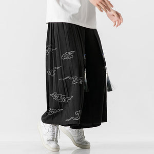 Retro Wide-leg Straight-leg Cropped Pants