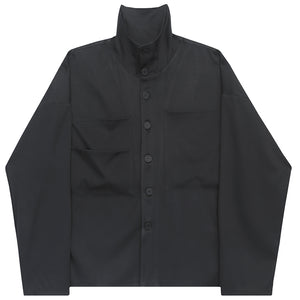 Vintage Turtleneck Big Pocket Loose Shirt