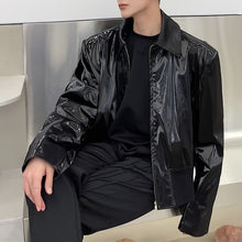 Load image into Gallery viewer, Pu Patent Leather Motorcycle Jacket
