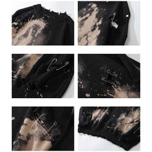 Load image into Gallery viewer, Pin Embellishments Tie-dye Ripped Couples Sweaters
