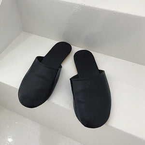 Vintage PU Leather Slippers