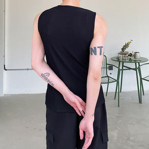 Slim Fit Deconstructed Zip Panel Tank Top