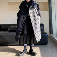 Load image into Gallery viewer, Corduroy Plaid Long Over-the-Knee Trench Coat

