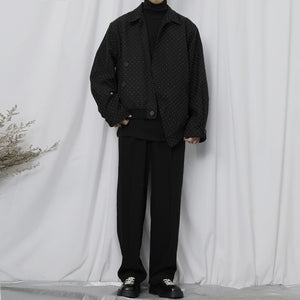 Sticky Bead Asymmetric Cropped Coat