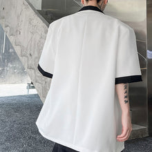 Load image into Gallery viewer, Contrast Lapel Short Sleeve Shirt Jacket
