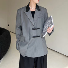 Load image into Gallery viewer, Autumn Retro Buckle Collar Grey Blazer
