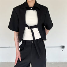 Load image into Gallery viewer, Lapel Tie Short Sleeve Top
