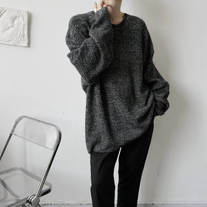 Vintage Crew Neck Long Sleeve Pullover Sweater