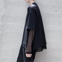 Load image into Gallery viewer, Thin Mesh Panel Crew Neck Long Sleeve T-Shirt
