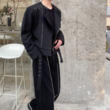 Load image into Gallery viewer, Cropped Jacket With Metal Belt
