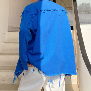 Frayed Fringed Metal Chain Jacket