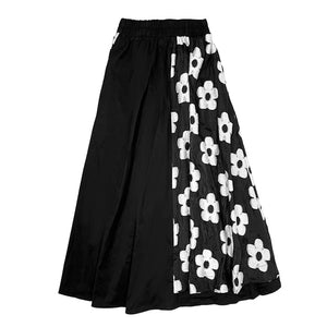 Dark Jacquard Double Panel Skirt