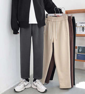 Solid Thickened Straight Casual Pants