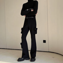 Load image into Gallery viewer, Mid-Low Rise Slim Cargo Pockets Flared Pants
