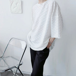 Pleated Loose Drop Shoulder T-Shirt