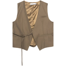 Load image into Gallery viewer, Simple Lace-up Asymmetric Solid Vest

