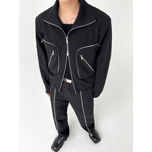 Load image into Gallery viewer, Turtleneck Double Zip Pocket Jacket
