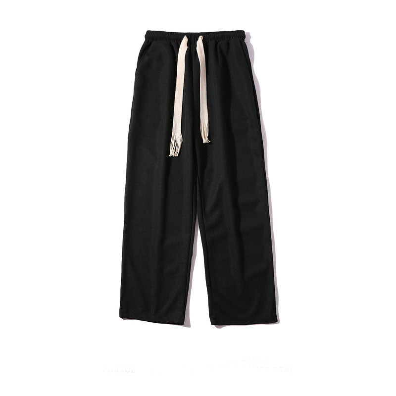 Retro Solid Straight Casual Pants