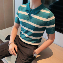 Load image into Gallery viewer, Wide Stripe Slim Fit Polo Shirt
