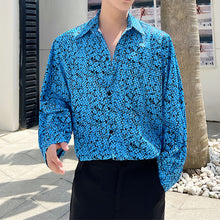 Load image into Gallery viewer, Floral Point Collar Loose Long Sleeve Shirt
