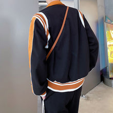 Load image into Gallery viewer, Contrasting Lapel Panel Baseball Jacket
