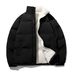 Stand Collar Zipper Thick Coat