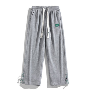 Loose Drawstring Wide-Leg Track Pants