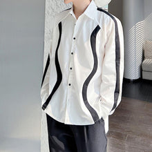 Load image into Gallery viewer, Color Contrast Geometric Pattern Stitching Shirt

