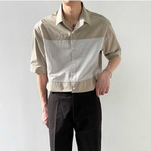 Load image into Gallery viewer, Thin Paneled Striped Half-Sleeve Shirt
